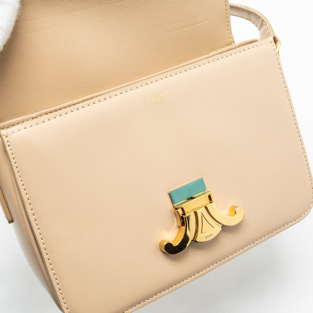 CELINE TEEN TRIOMPHE BAG CALFSKIN LIGHT BEIGE GHW