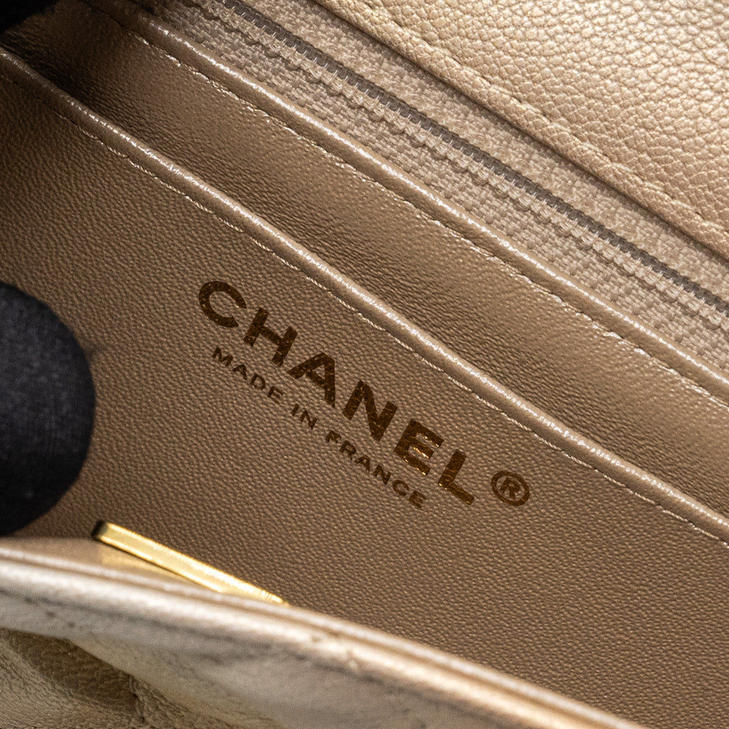 CHANEL 22C MINI RECTANGULAR FLAP BAG GOATSKIN OMBRÉ BEIGE BRUSHED GHW (MICROCHIP)