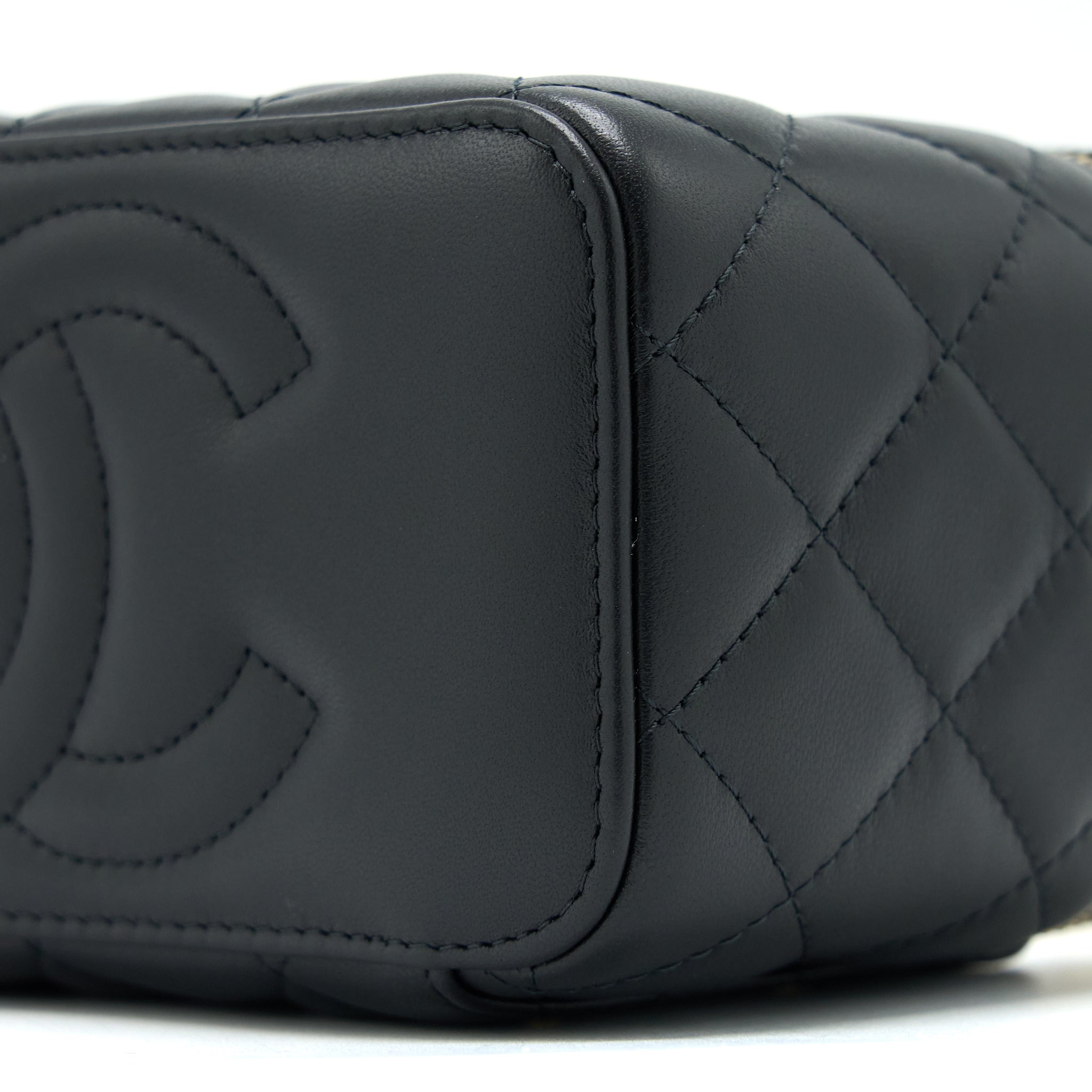 CHANEL PEARL CRUSH LONG VANITY LAMBSKIN BLACK BRUSHED GHW(MICROCHIP)