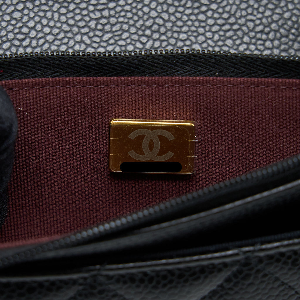 CHANEL CLASSIC WALLET ON CHAIN CAVIAR BLACK GHW (MICROCHIP)