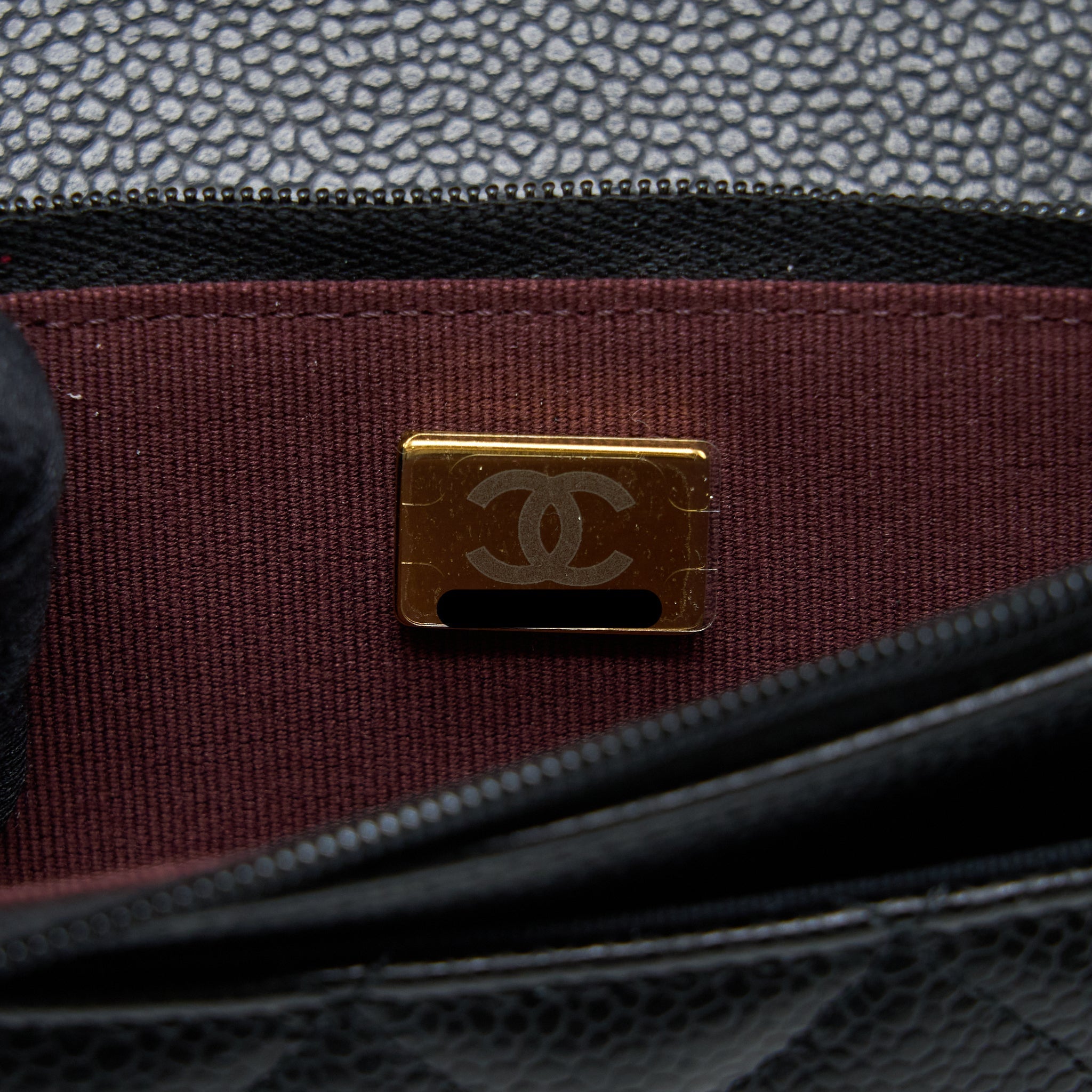 CHANEL CLASSIC WALLET ON CHAIN CAVIAR BLACK GHW (MICROCHIP)