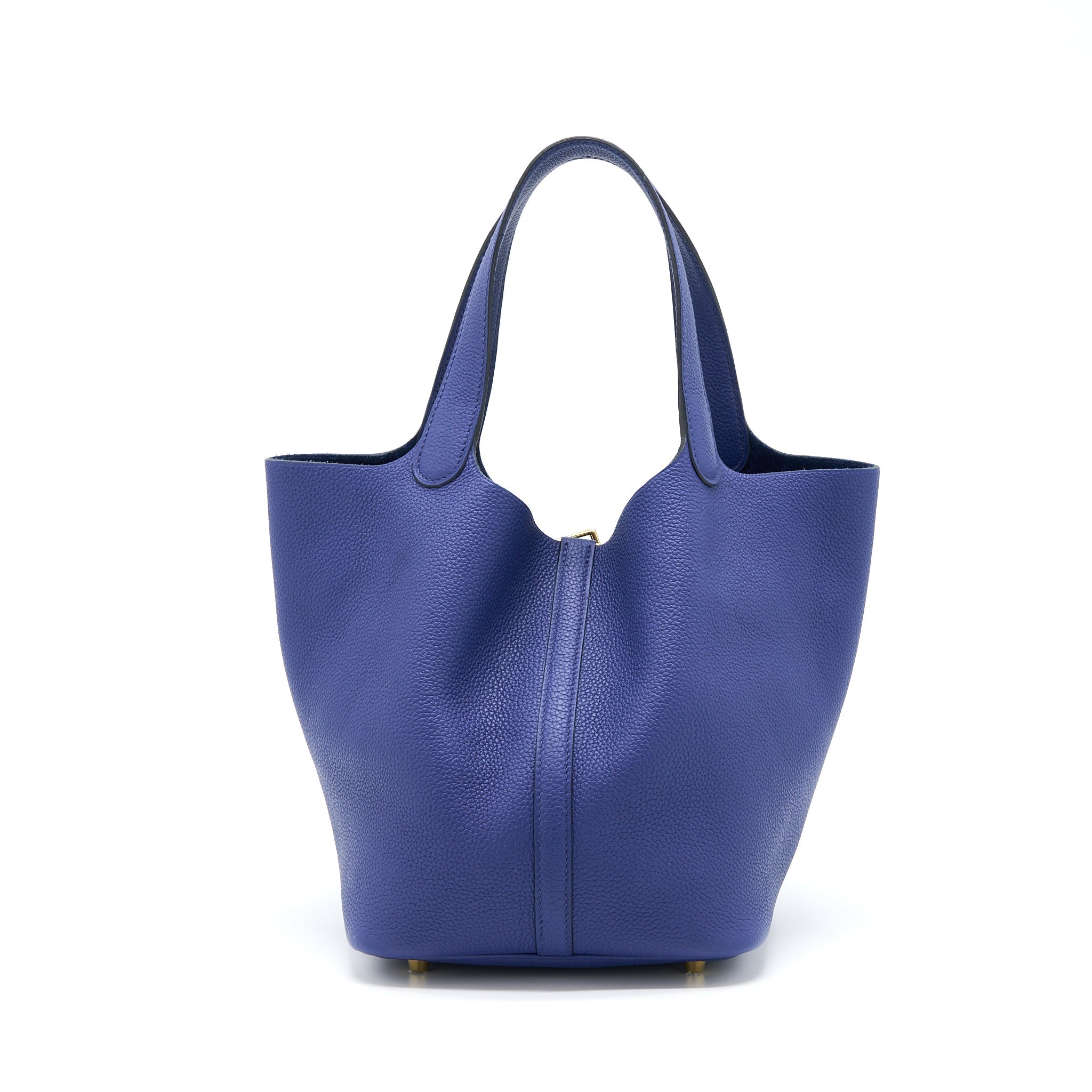 HERMES PICOTIN 22 LOCK BAG TAURILLON MAURICE BLUE SAPHIR GHW