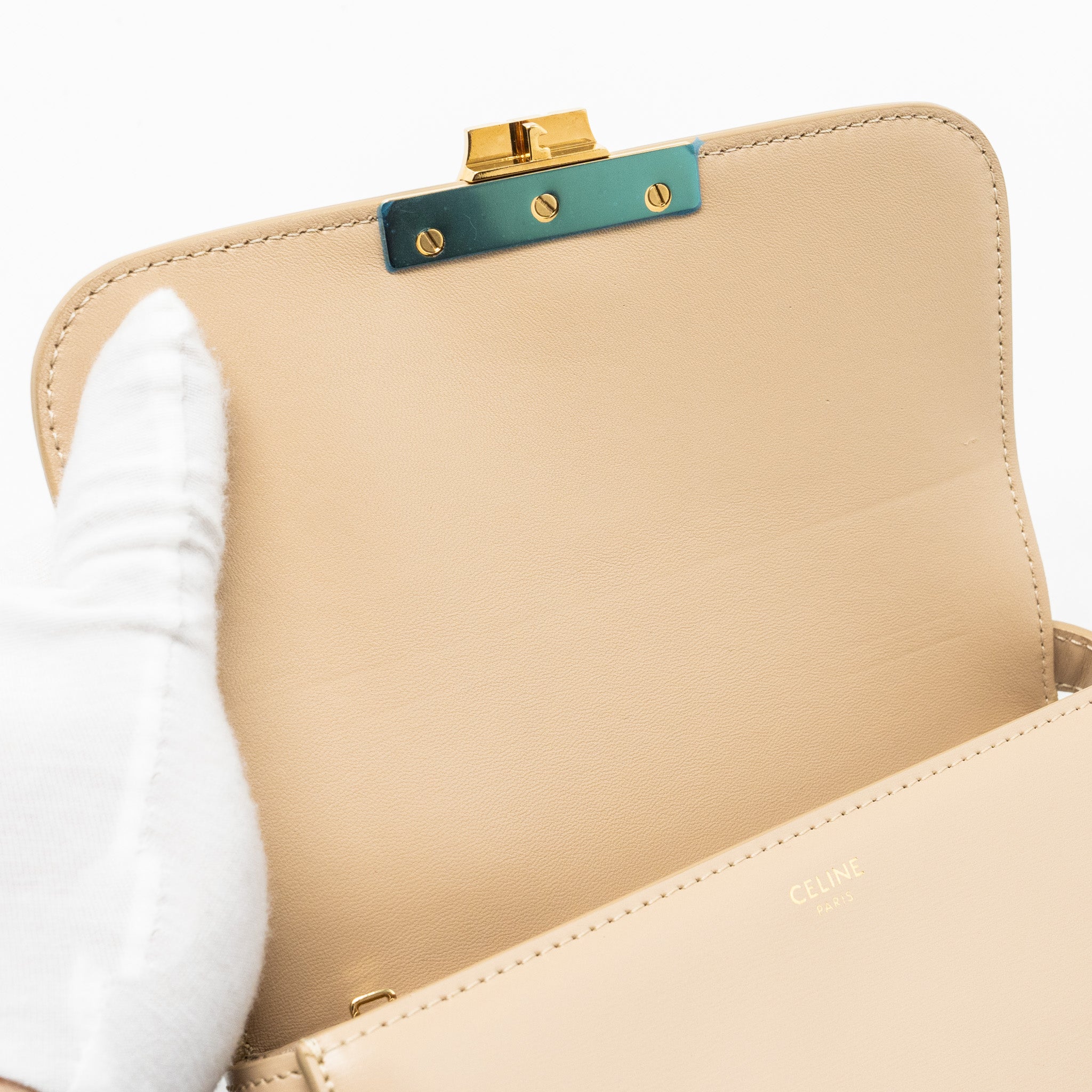 CELINE TEEN TRIOMPHE BAG CALFSKIN LIGHT BEIGE GHW