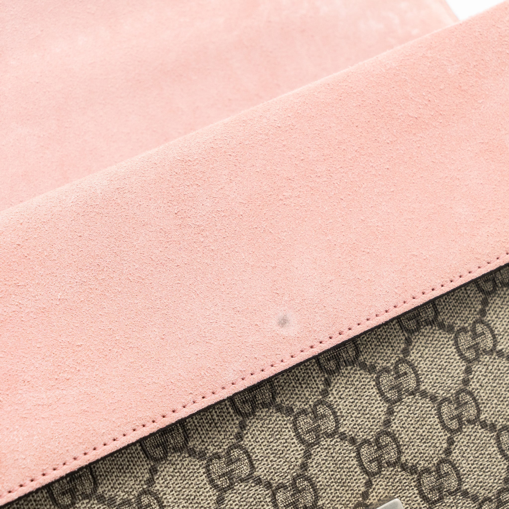GUCCI DIONYSUS SHOULDER BAG GG SUPREME CANVAS/SUEDE PINK/BROWN LIMITED EDITION SHW