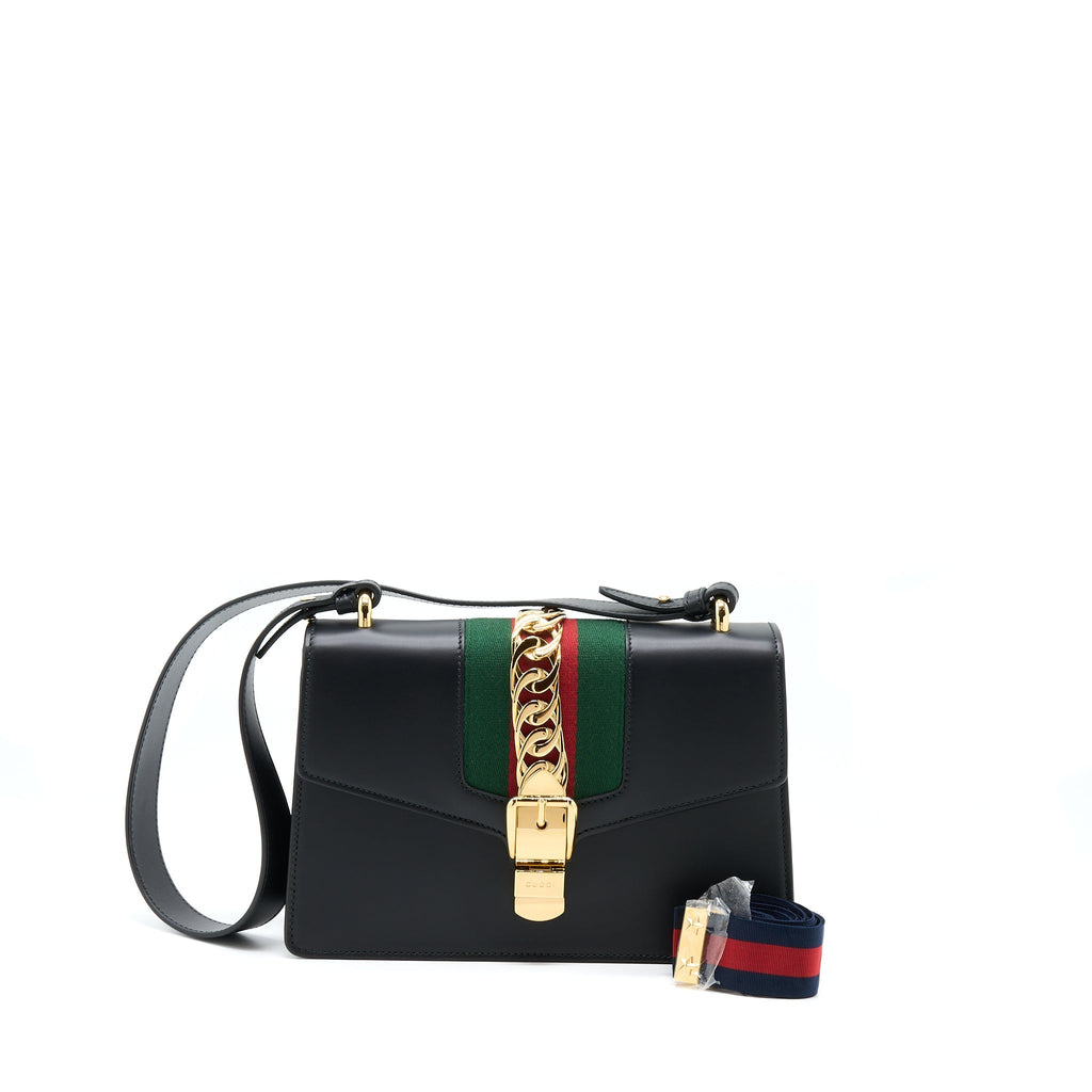 GUCCI SYLVIE BAG BLACK GHW
