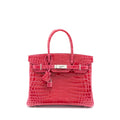 HERMES BIRKIN 30 SHINY CROCODILE ROSE EXTREME SHW