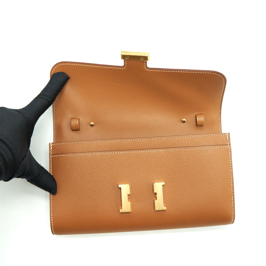 HERMES CONSTANCE LONG TO GO WALLET EPSOM GOLD GHW