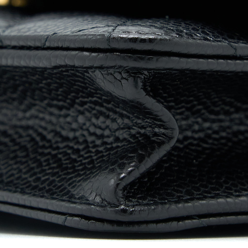 CHANEL CLASSIC WALLET ON CHAIN CAVIAR BLACK GHW (MICROCHIP)