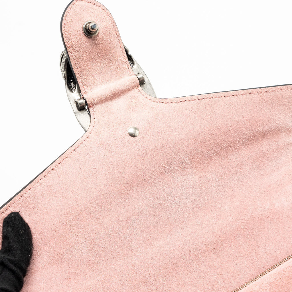GUCCI DIONYSUS SHOULDER BAG GG SUPREME CANVAS/SUEDE PINK/BROWN LIMITED EDITION SHW