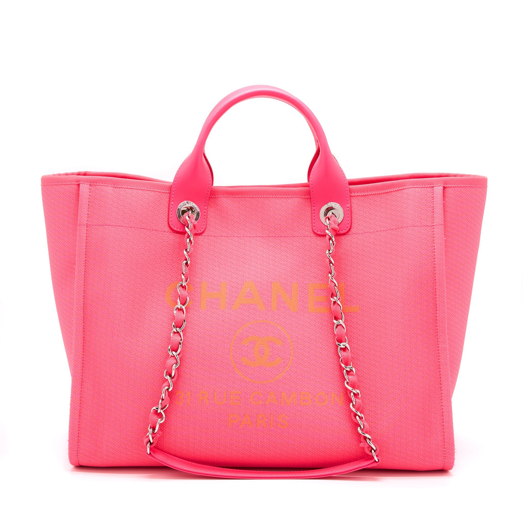CHANEL DEAUVILLE TOTE BAG HOT PINK SHW