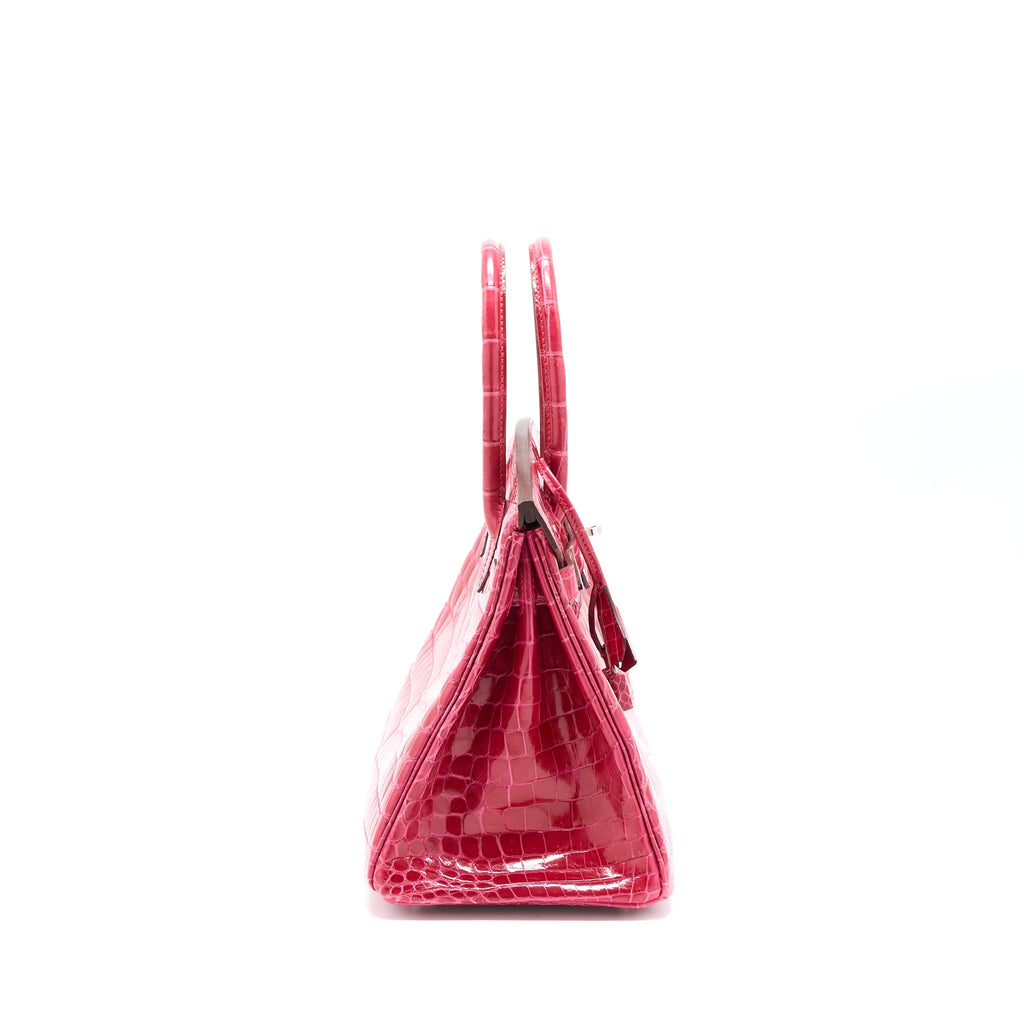 HERMES BIRKIN 30 SHINY CROCODILE ROSE EXTREME SHW