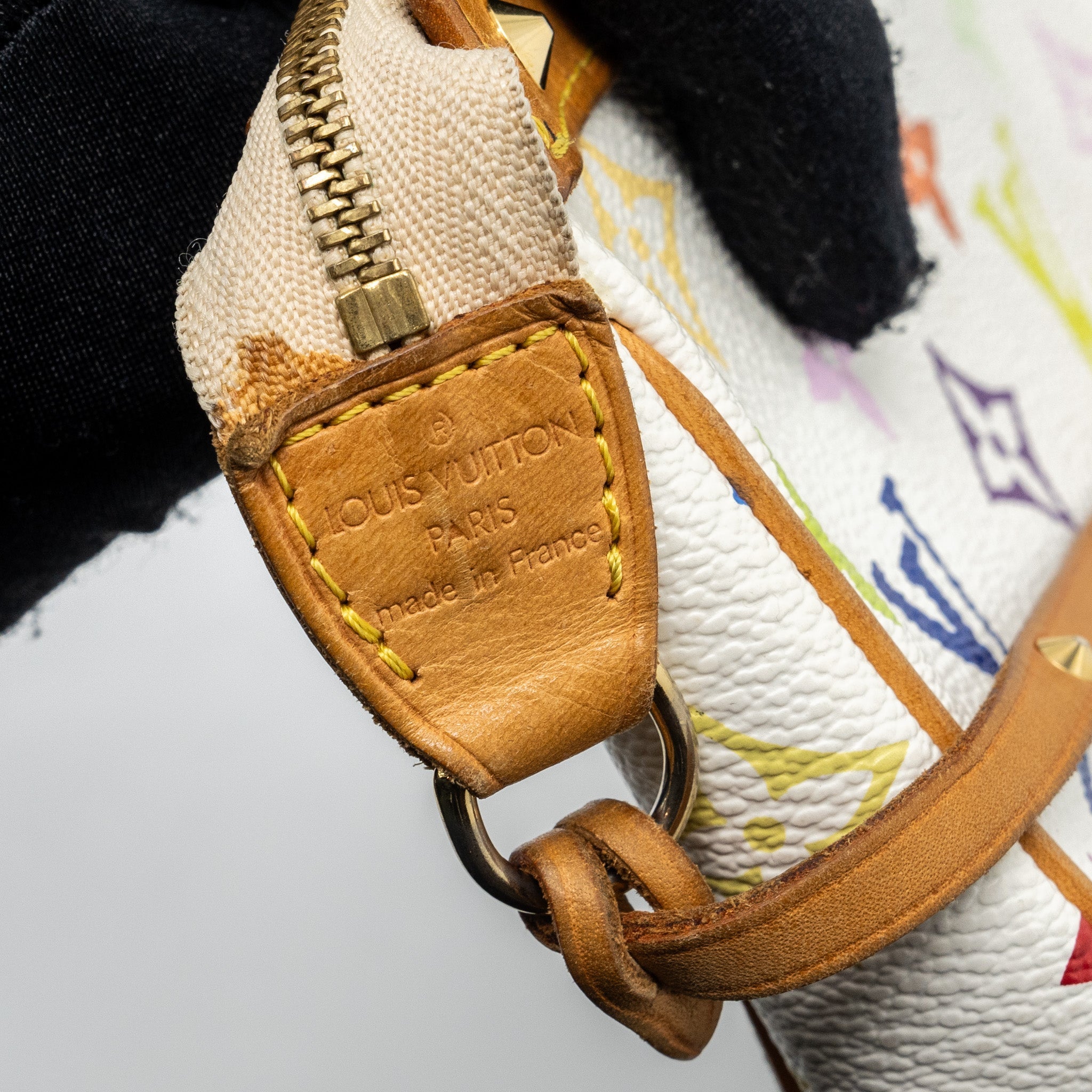 LOUIS VUITTON VINTAGE POCHETTE ACCESSORIES MULTICOLOUR MONOGRAM CANVAS WHITE GHW