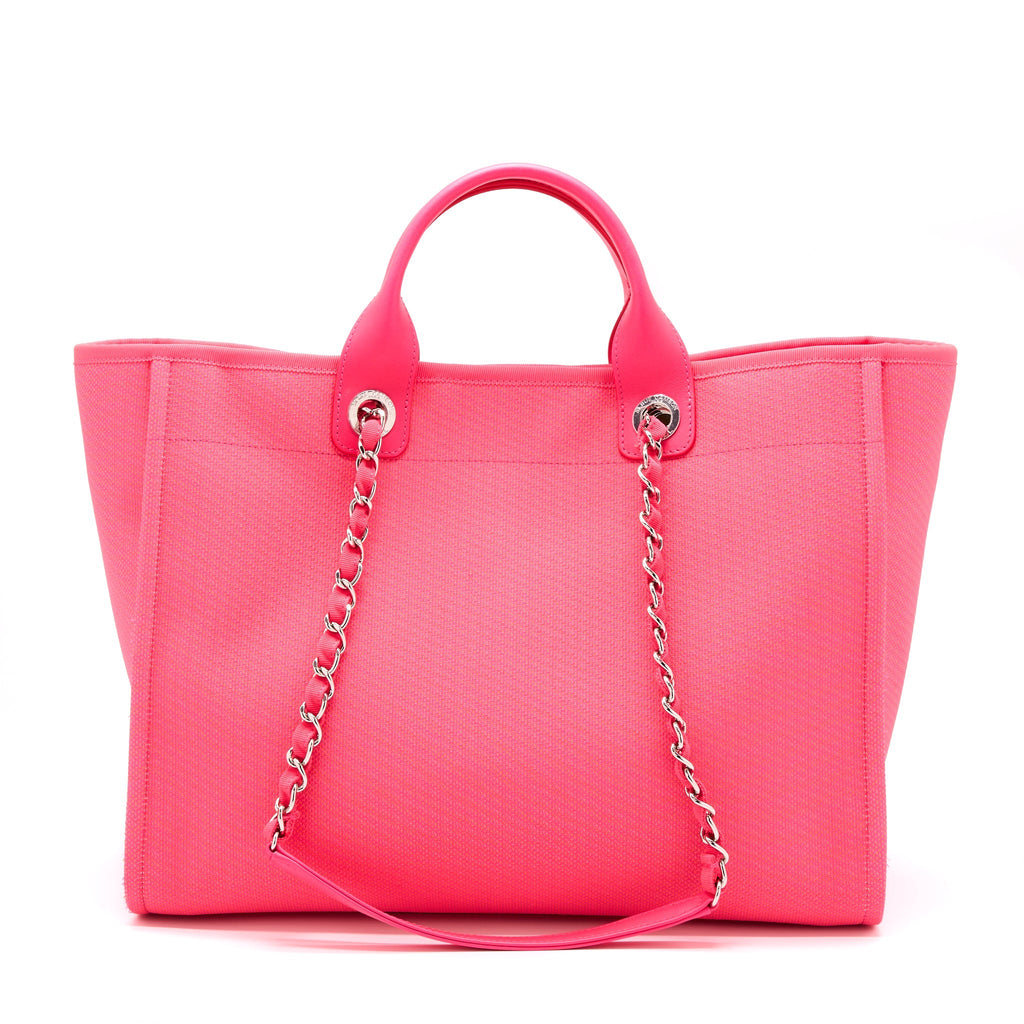 CHANEL DEAUVILLE TOTE BAG HOT PINK SHW