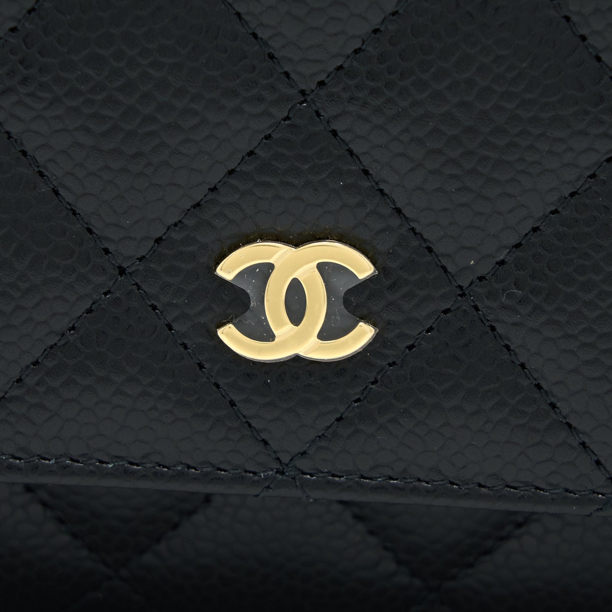 CHANEL CLASSIC WALLET ON CHAIN CAVIAR BLACK GHW (MICROCHIP)