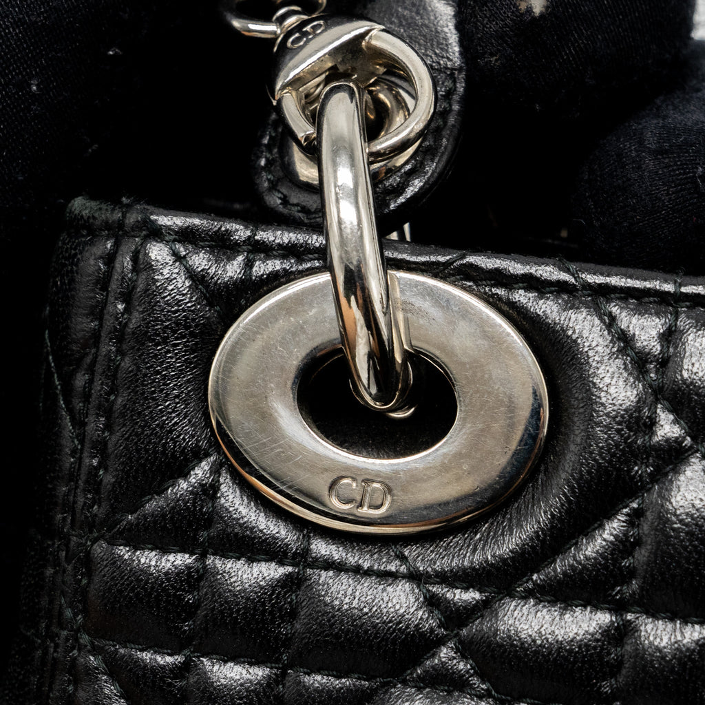 DIOR MINI LADY DIOR LAMBSKIN BLACK SHW