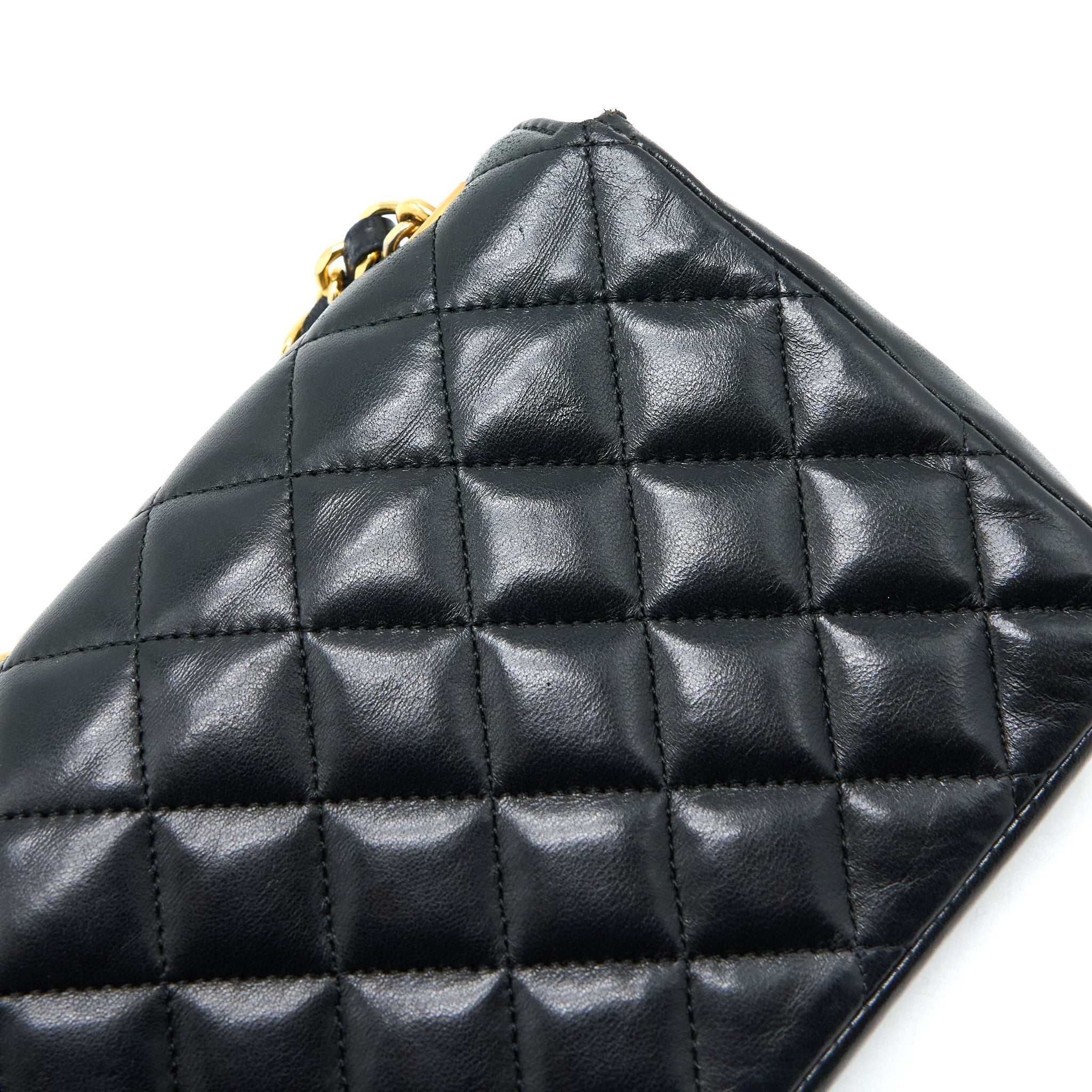 CHANEL VINTAGE MINI FLAP BAG LAMBSKIN BLACK GHW