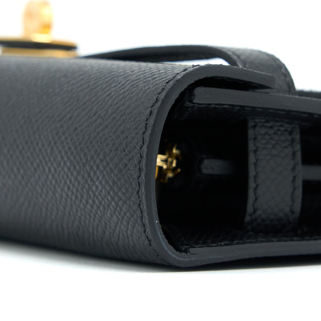HERMES CLASSIC KELLY TO GO EPSOM BLACK GHW