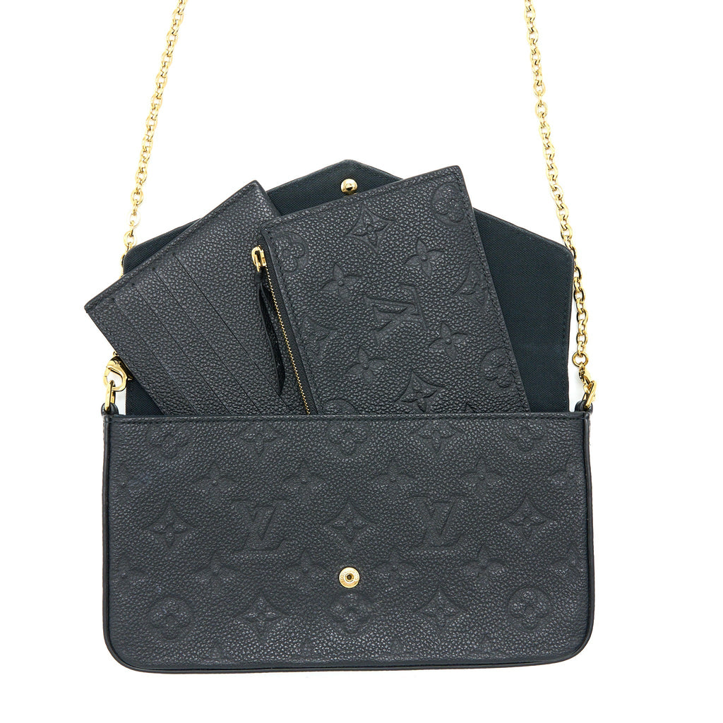 LOUIS VUITTON FELICIE POCHETTE MONOGRAM EMPREINTE BLACK GHW