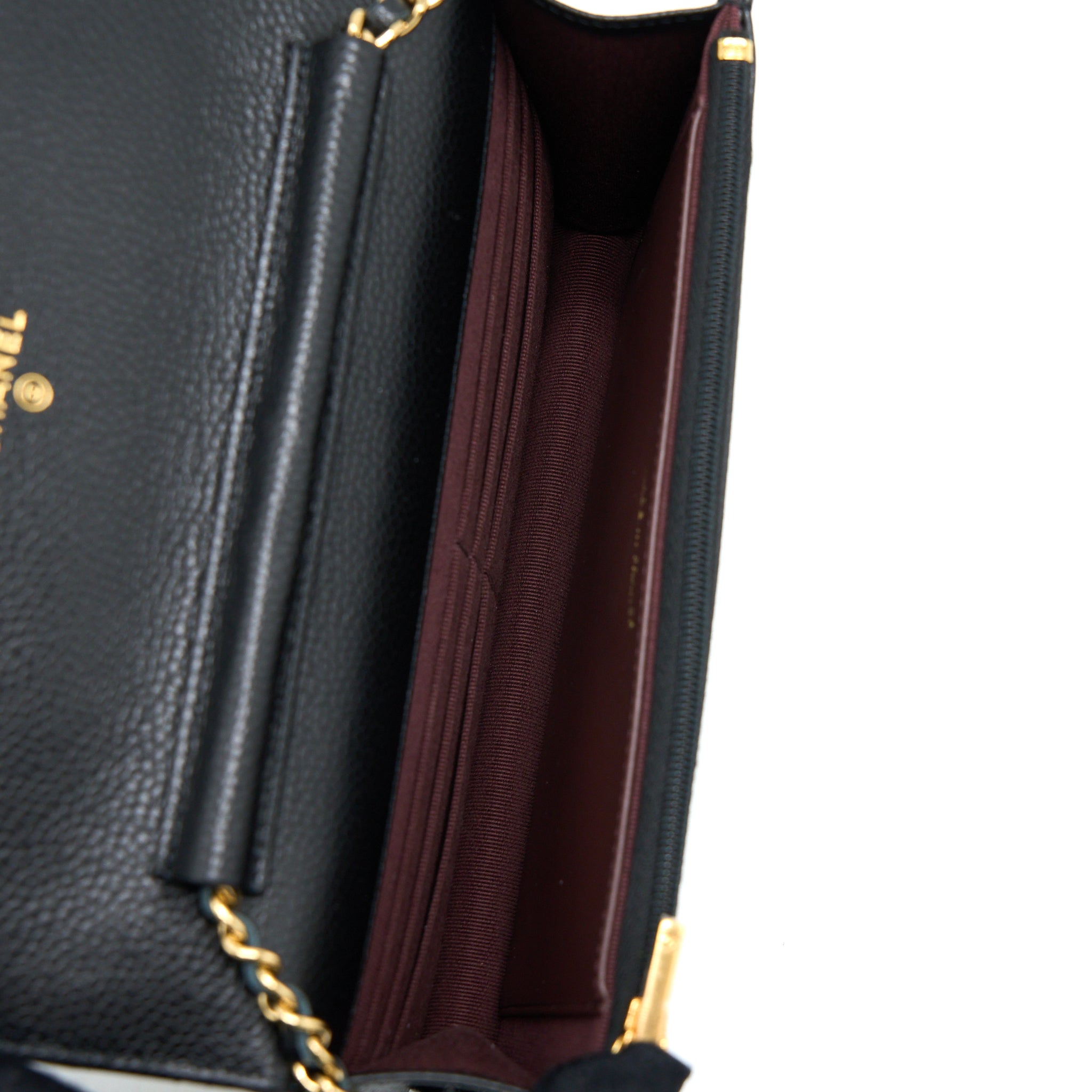 CHANEL CLASSIC WALLET ON CHAIN CAVIAR BLACK GHW (MICROCHIP)