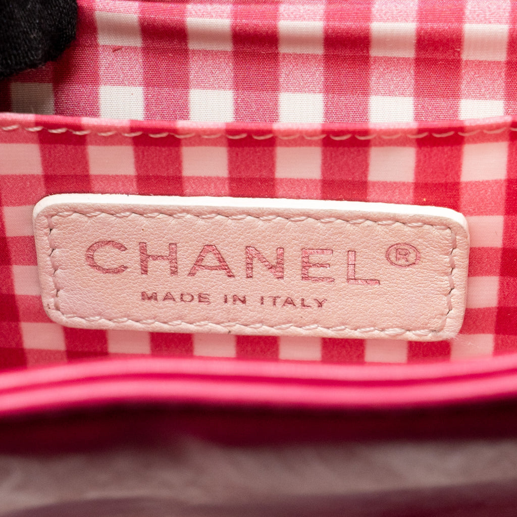 CHANEL SMALL VINYL FLAP BAG WITH CHAIN LEATHER HOT PINK SHW