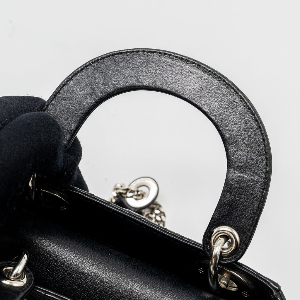 DIOR MINI LADY DIOR LAMBSKIN BLACK SHW
