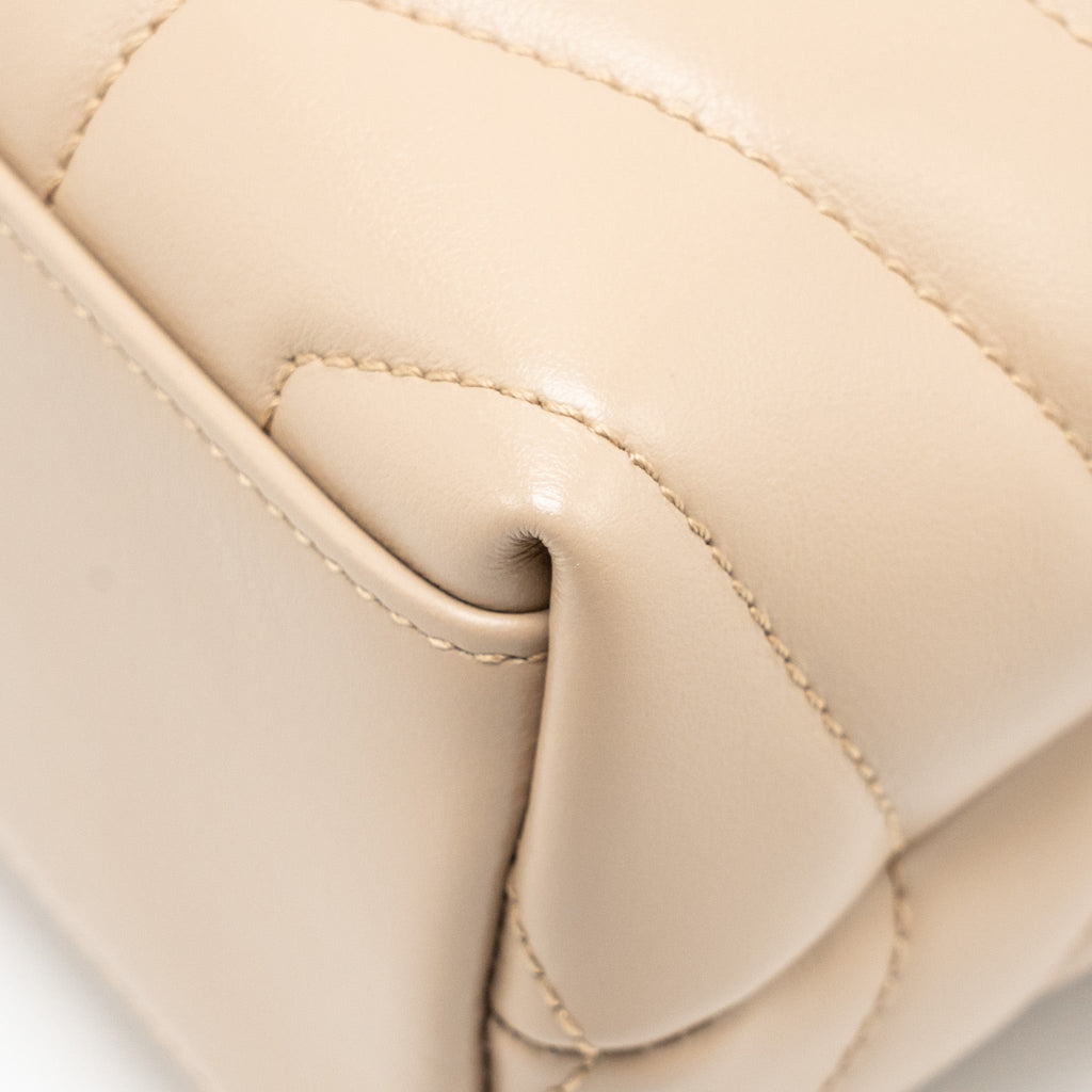 SAINT LAURENT / YSL SMALL LOU LOU SHOULDER BAG CALFSKIN BEIGE GHW