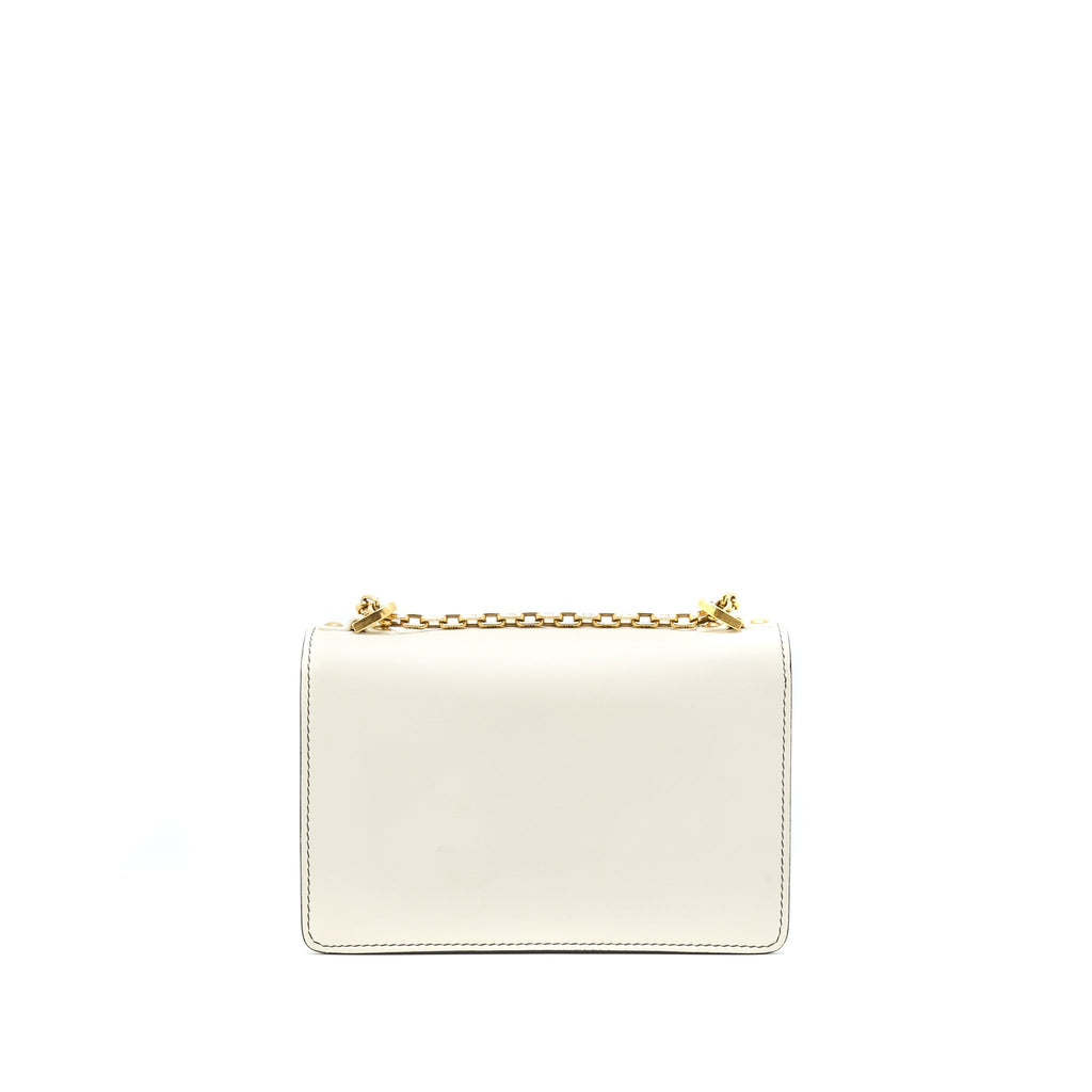 DIOR JA'DIOR FLAP BAG/ CLUTCH WITH CHAIN WHITE GHW