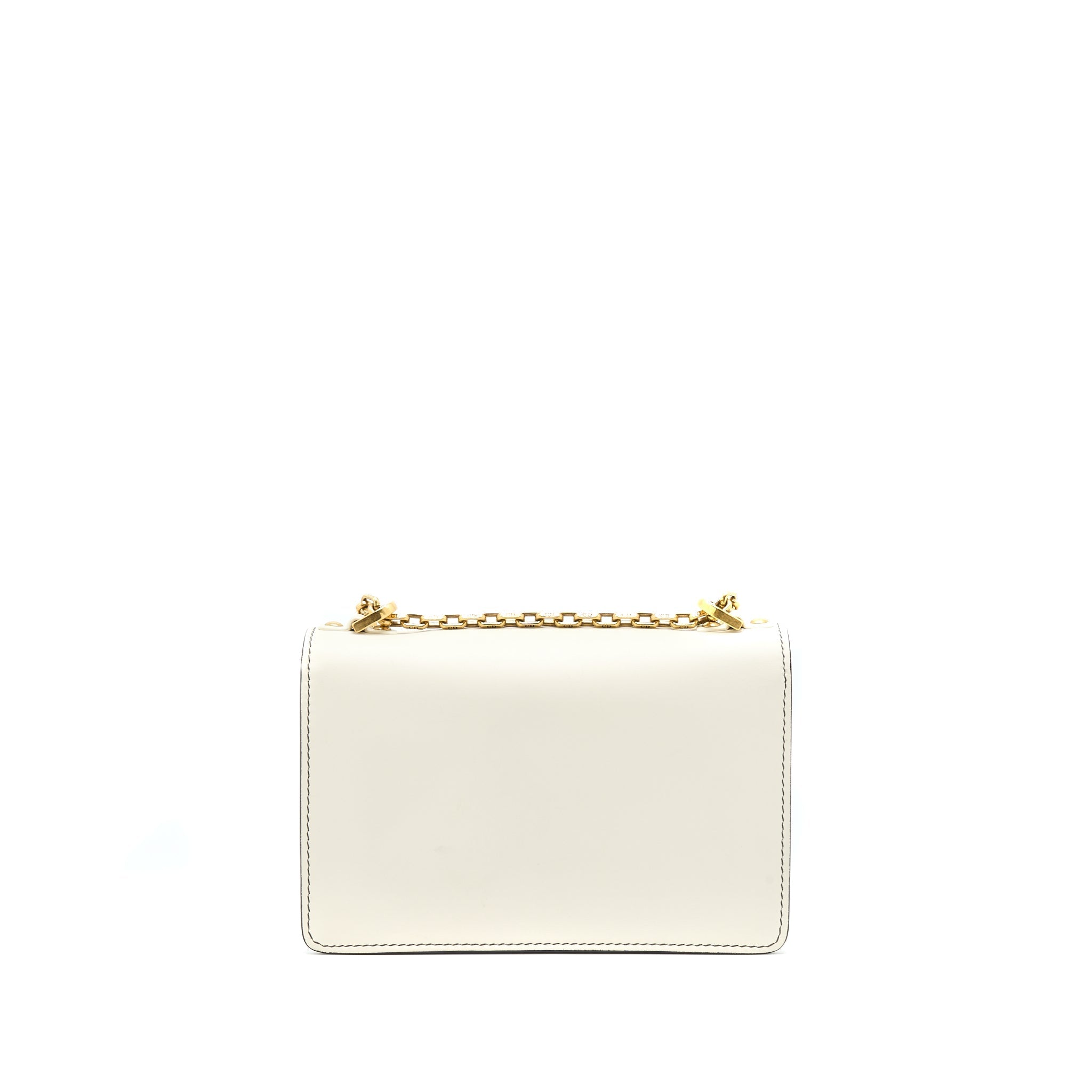 DIOR JA'DIOR FLAP BAG/ CLUTCH WITH CHAIN WHITE GHW