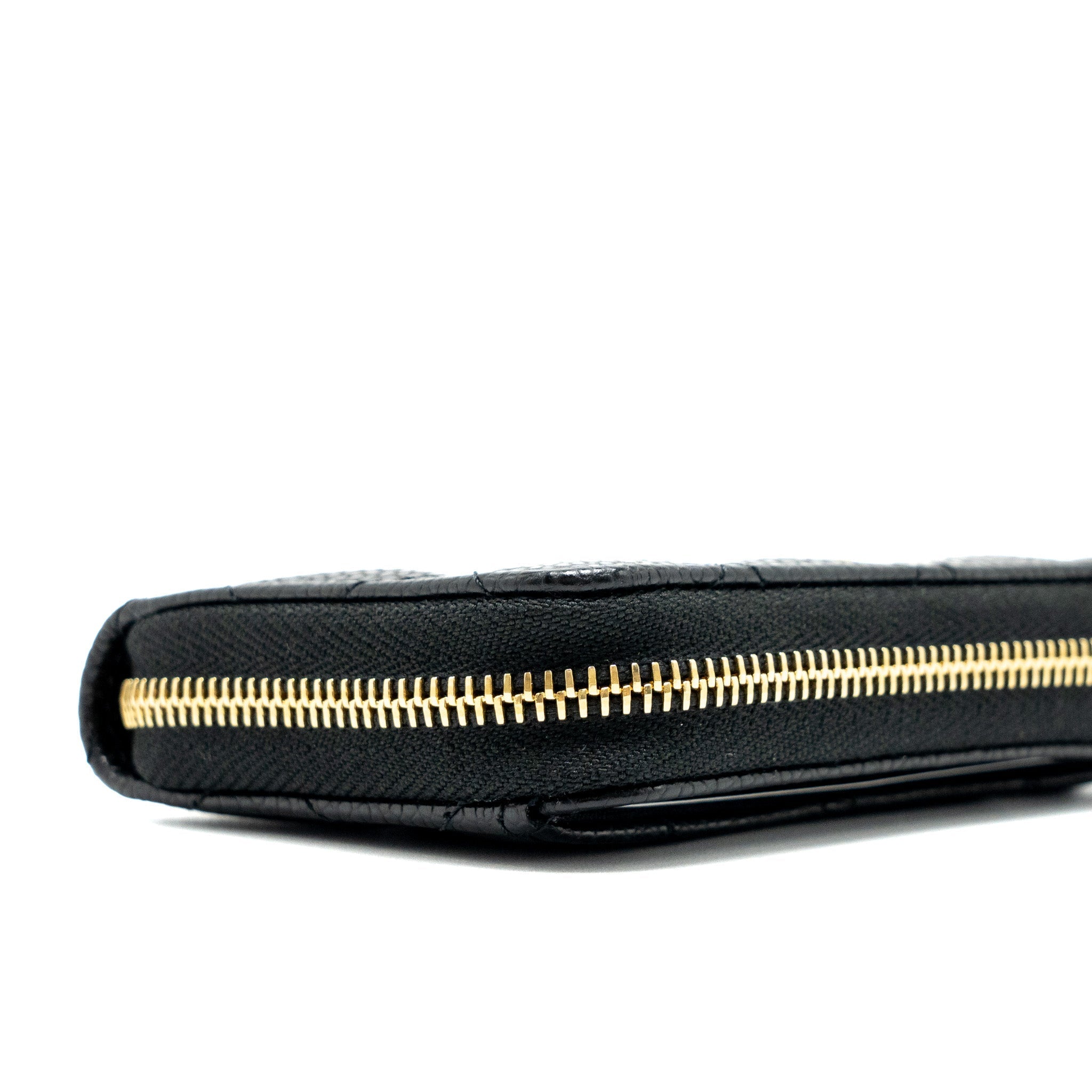 CHANEL ZIP CARD HOLDER CAVIAR BLACK GHW (MICROCHIP)