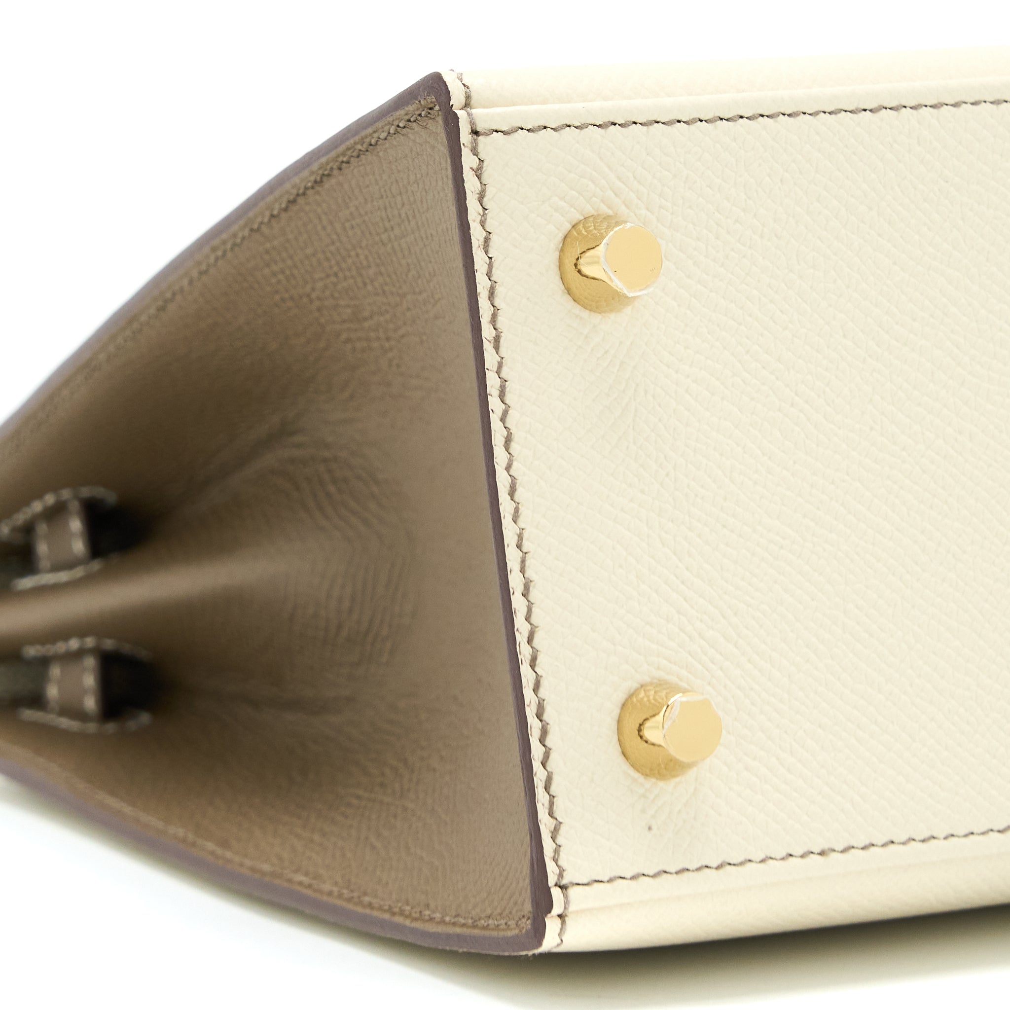 HERMES KELLY 25 SPECIAL ORDER EPSOM CRAIE / ETOUPE BRUSHED GHW