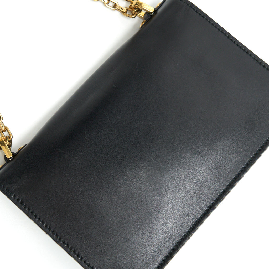 DIOR JADIOR FLAP BAG / CLUTCH WITH CHAIN BLACK GHW
