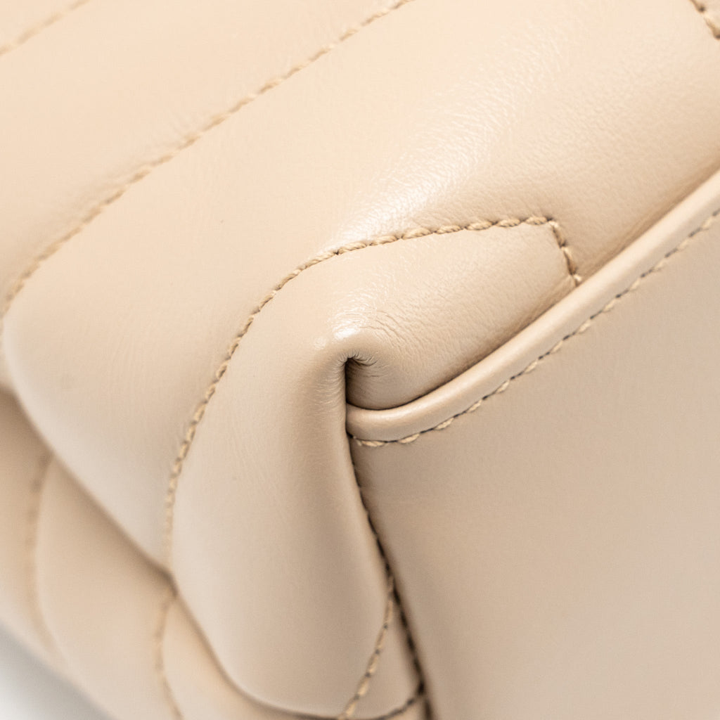 SAINT LAURENT / YSL SMALL LOU LOU SHOULDER BAG CALFSKIN BEIGE GHW