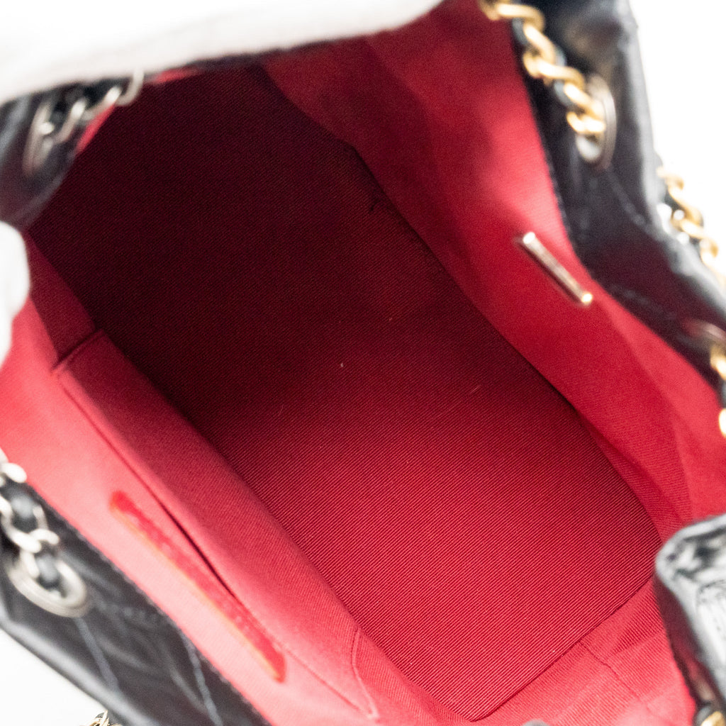 CHANEL SMALL GABRIELLE BACKPACK CALFSKIN BLACK MULTICOLOUR HARDWARE (MICROCHIP)
