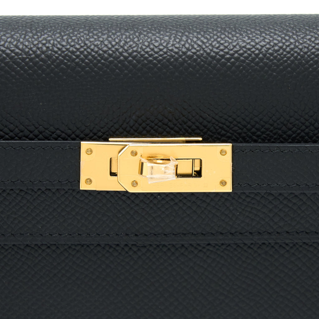 HERMES CLASSIC KELLY TO GO EPSOM BLACK GHW