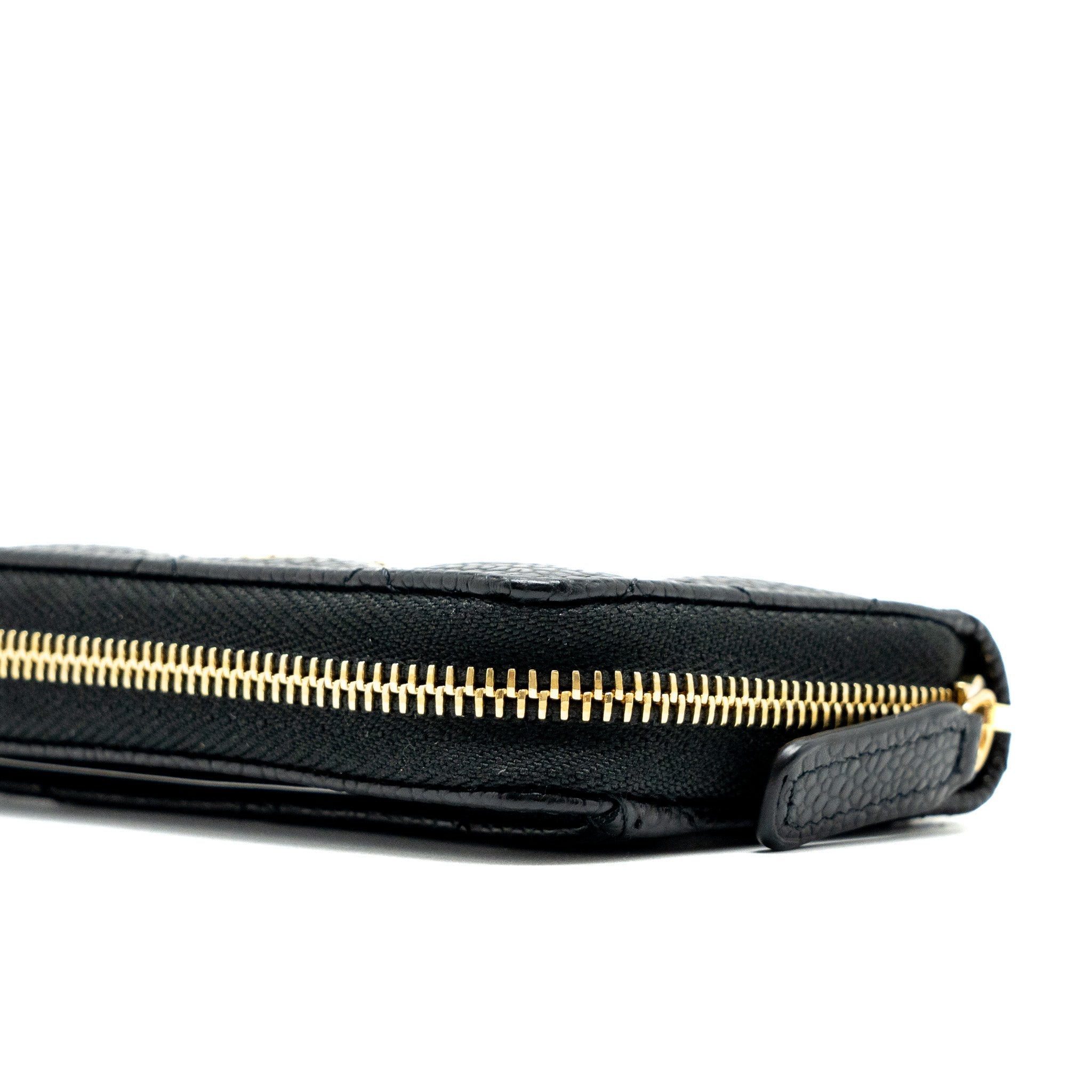 CHANEL ZIP CARD HOLDER CAVIAR BLACK GHW (MICROCHIP)