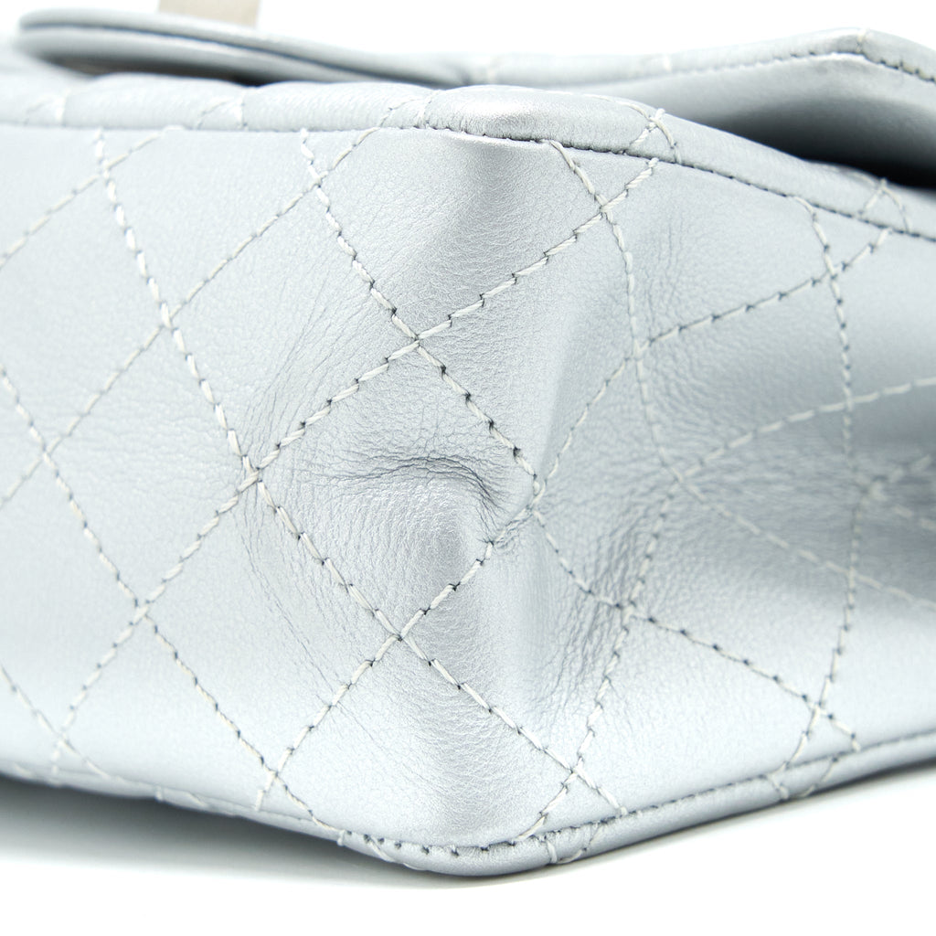 CHANEL MINI 2.55 REISSUE FLAP BAG CALFSKIN LIGHT GREY SHW
