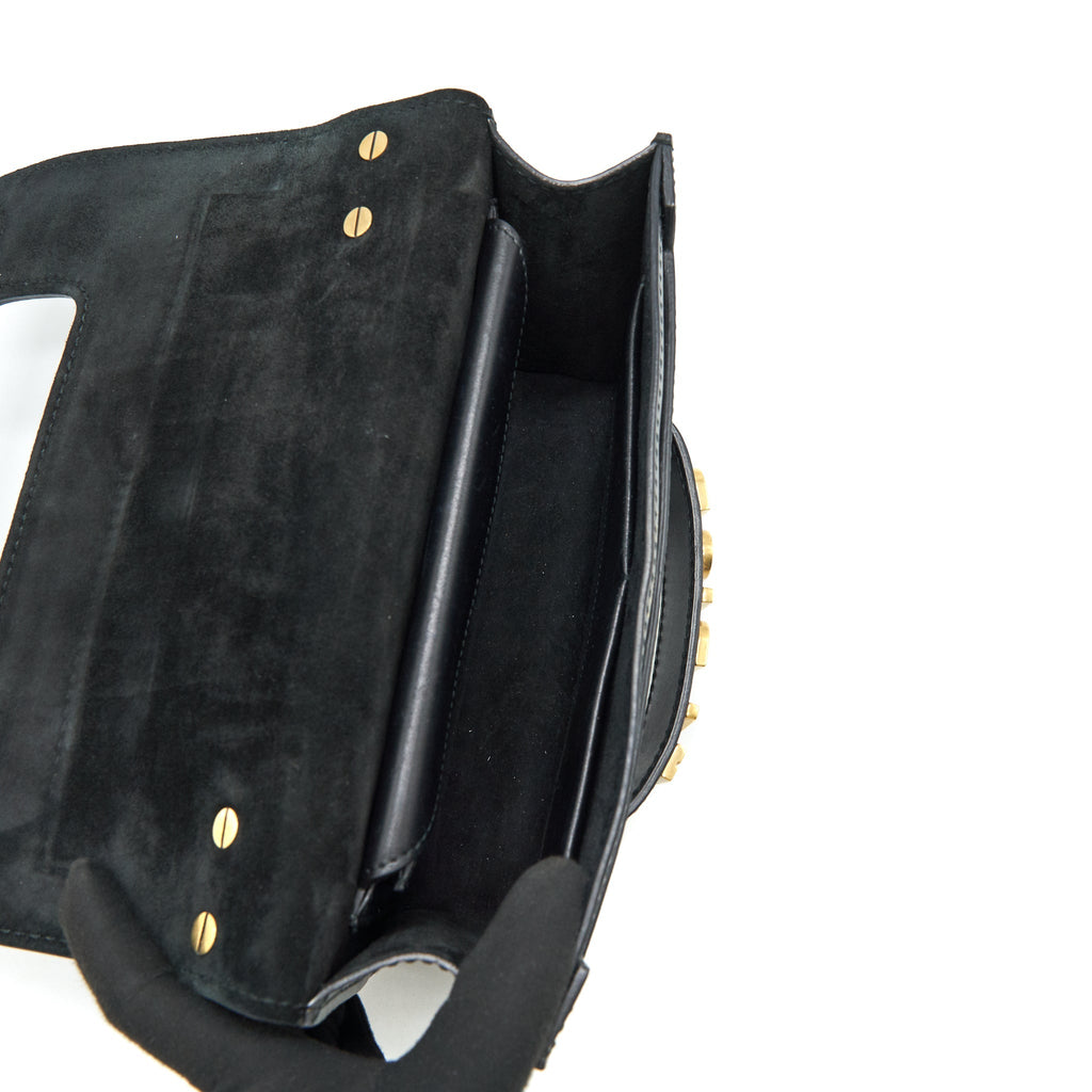 DIOR JADIOR FLAP BAG / CLUTCH WITH CHAIN BLACK GHW