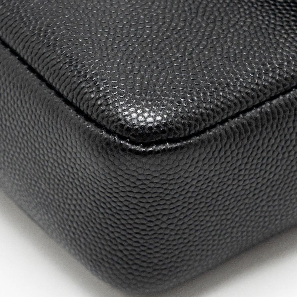 CHANEL 26P PREPPY COCO CLUTCH SHOULDER BAG CAVIAR BLACK GHW (MICROCHIP)