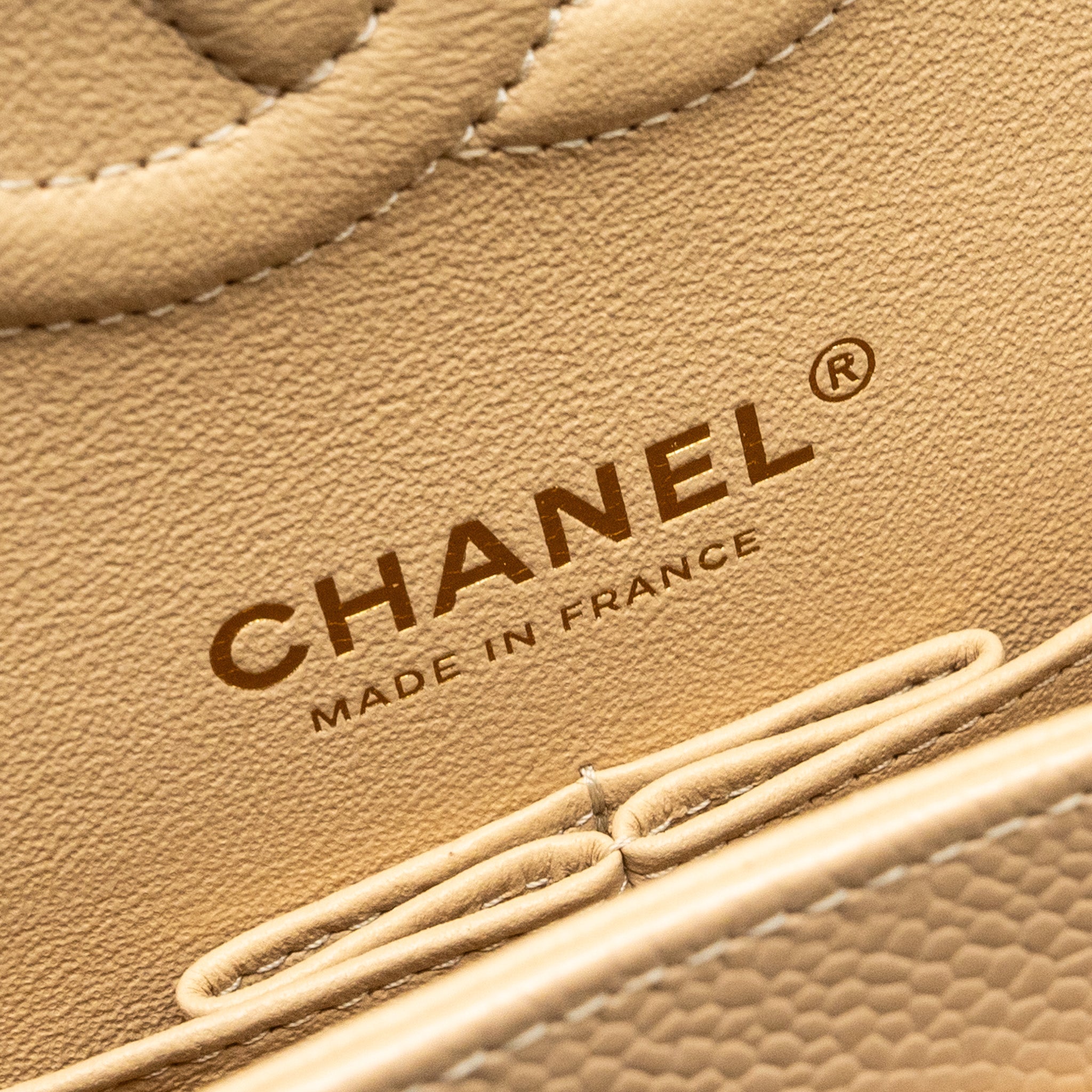 CHANEL MEDIUM CLASSIC DOUBLE FLAP BAG CAVIAR BEIGE GHW