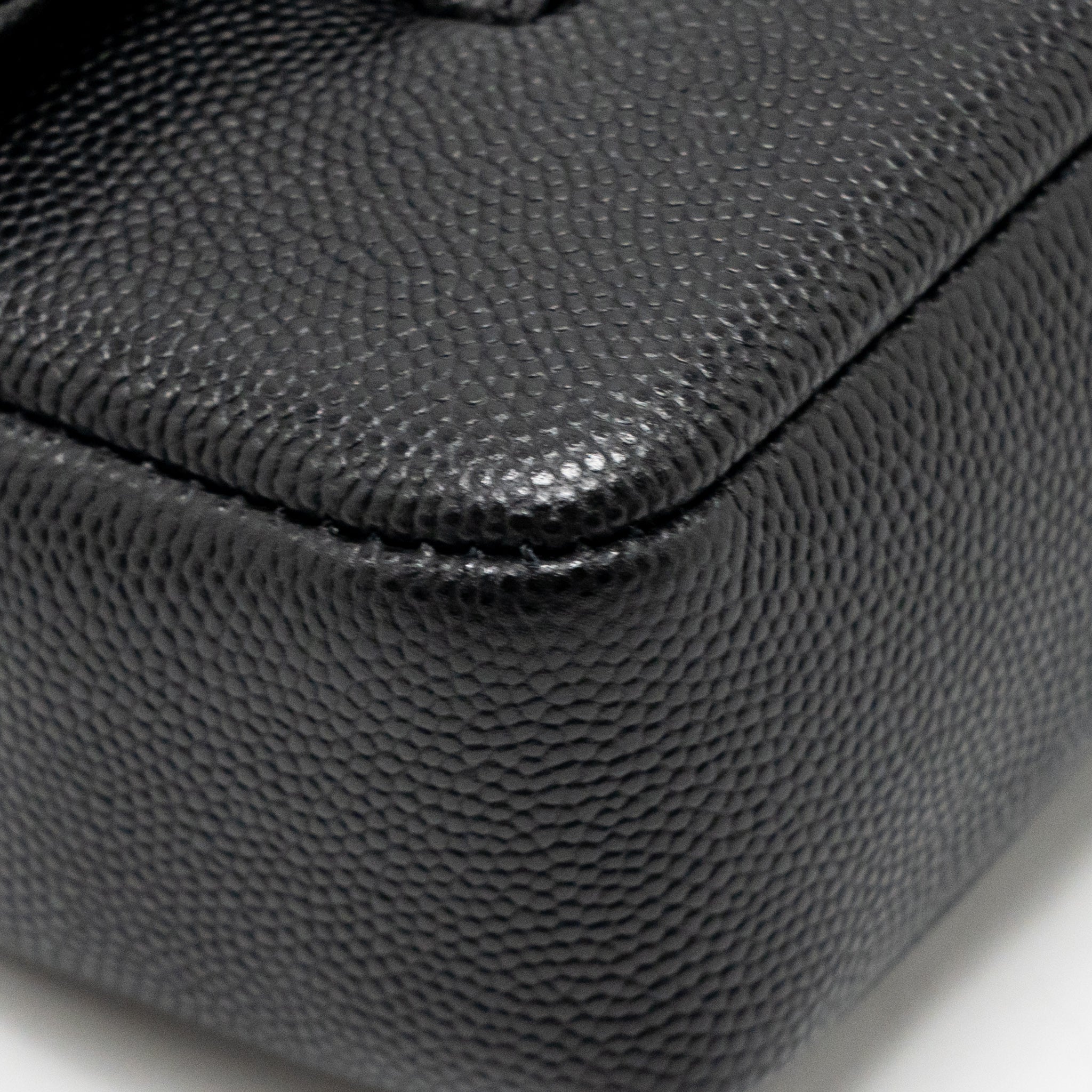 CHANEL 26P PREPPY COCO CLUTCH SHOULDER BAG CAVIAR BLACK GHW (MICROCHIP)