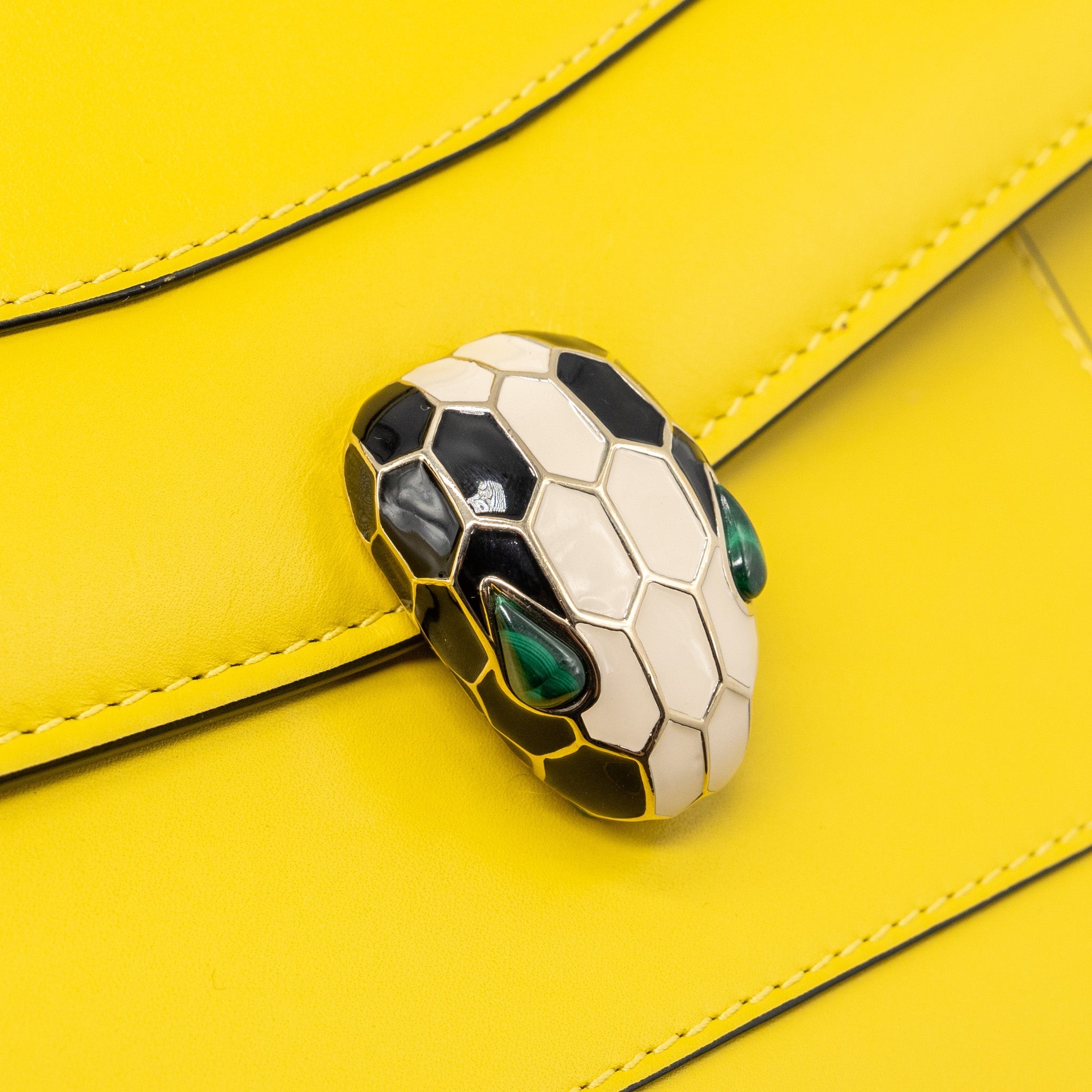 BVLGARI SERPENTI FOREVER SHOULDER BAG CALFSKIN YELLOW LGHW