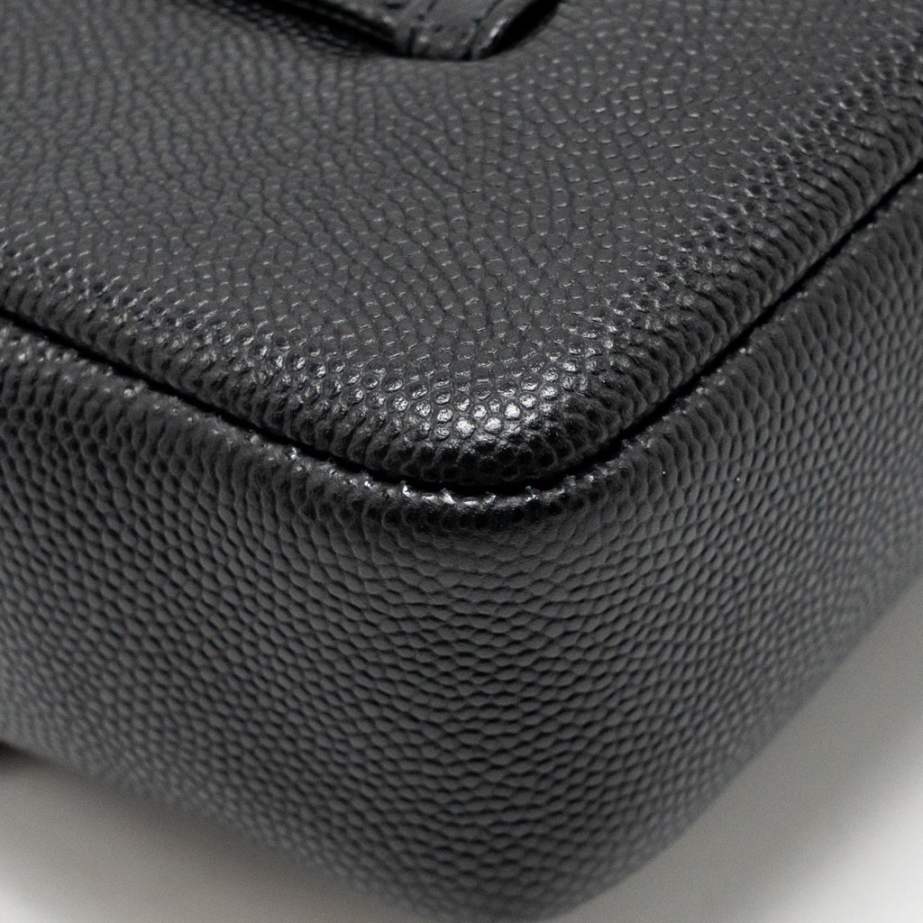CHANEL 26P PREPPY COCO CLUTCH SHOULDER BAG CAVIAR BLACK GHW (MICROCHIP)