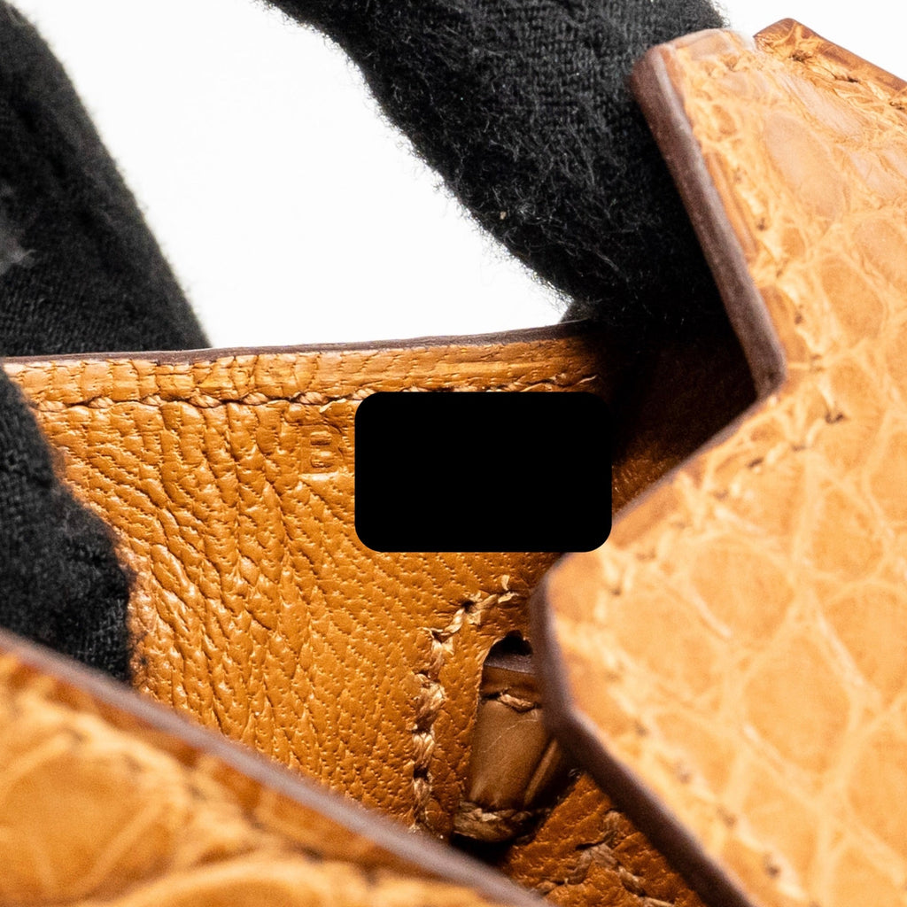 HERMES BIRKIN 20 ALLIGATOR MISSISSIPPIENSIS MAT GOLD GHW