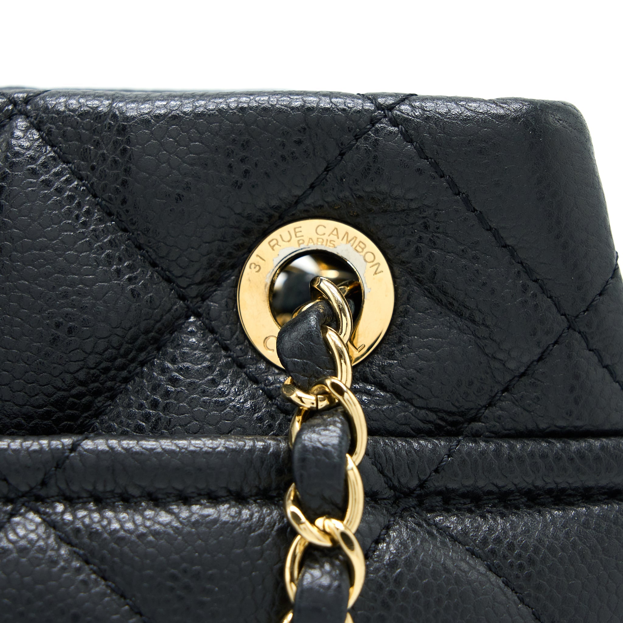 CHANEL MATELASSE CHAIN TOTE BAG CAVIAR BLACK GHW