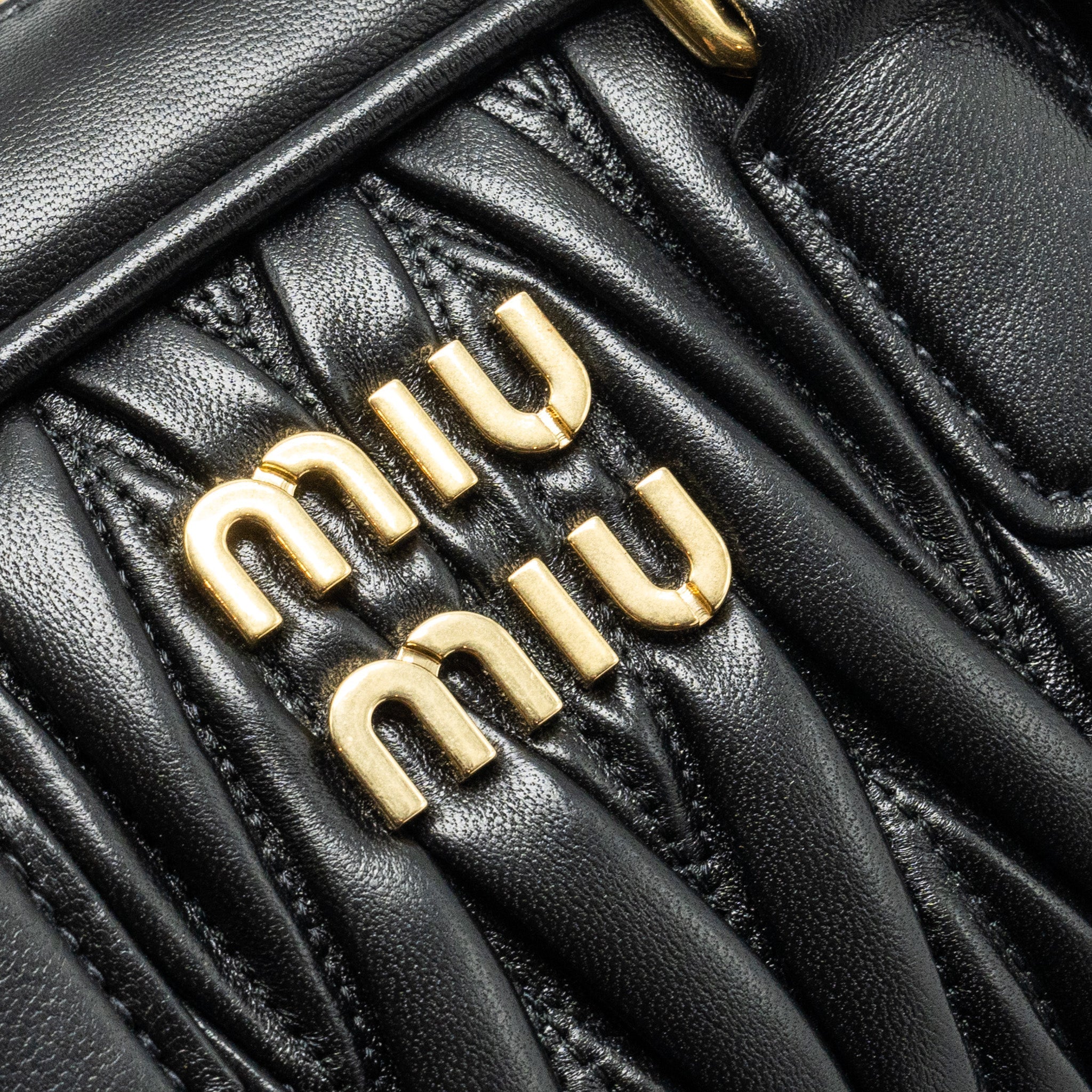 MIU MIU ARCADIE MATELASSE NAPPA BAG BLACK GHW