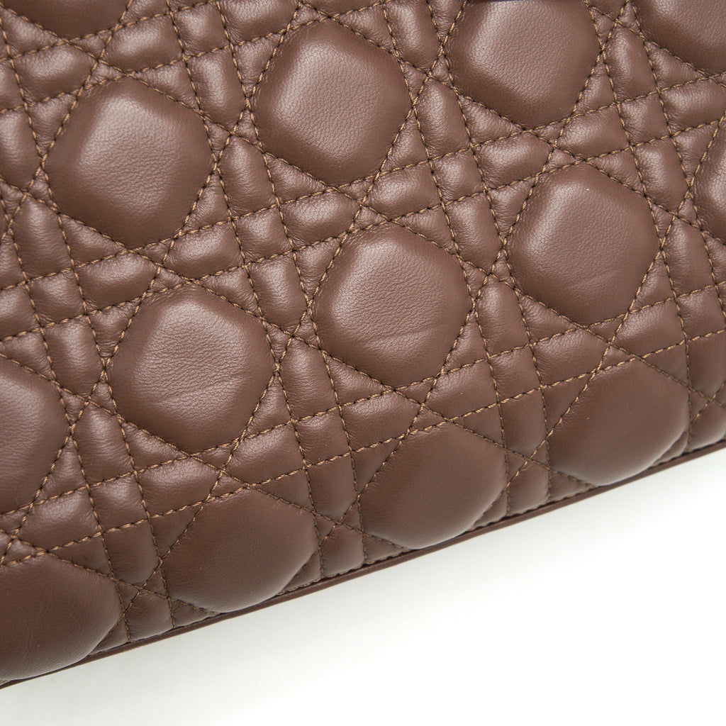 DIOR MEDIUM LADY DIOR CHOCOLATE BROWN LGHW