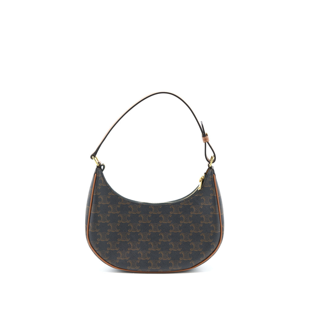 CELINE AVA BAG IN TRIOMPHE CANVAS/CALFSKIN TAN GHW