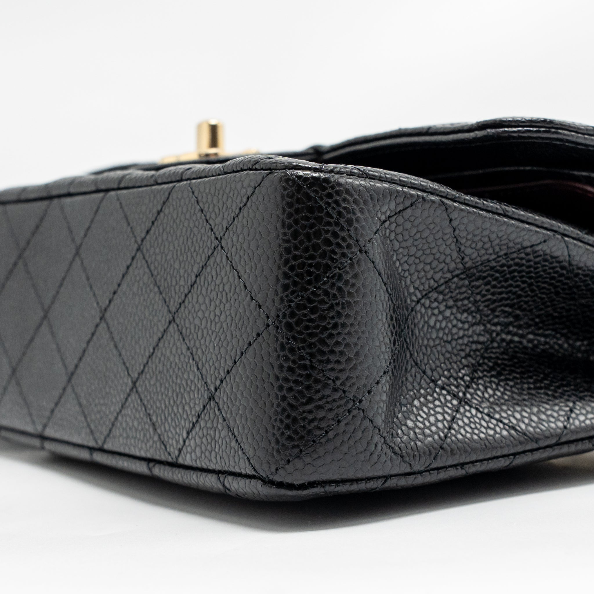 CHANEL SMALL CLASSIC DOUBLE FLAP BAG CAVIAR BLACK GHW (MICROCHIP)