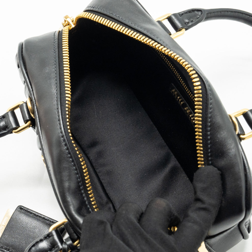 MIU MIU ARCADIE MATELASSE NAPPA BAG BLACK GHW
