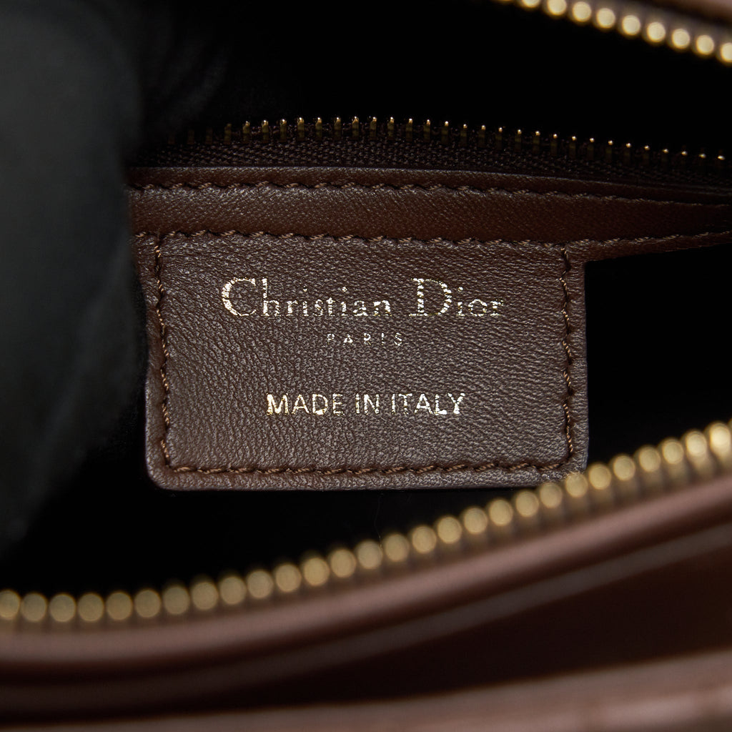 DIOR MEDIUM LADY DIOR CHOCOLATE BROWN LGHW